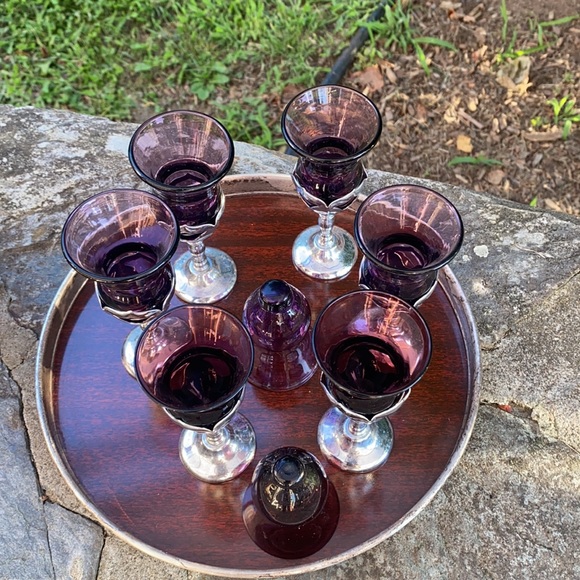 Fabar Bros Mid Century Amhurst decanter matching glasses two replacement classes - Picture 11 of 14